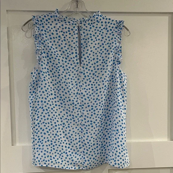 Lilly Pulitzer White and Blue Polka Dot Blouse - Picture 3 of 4